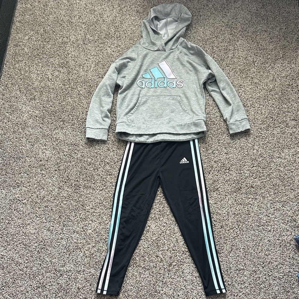Adidas Gray and Black Kids Matching Set